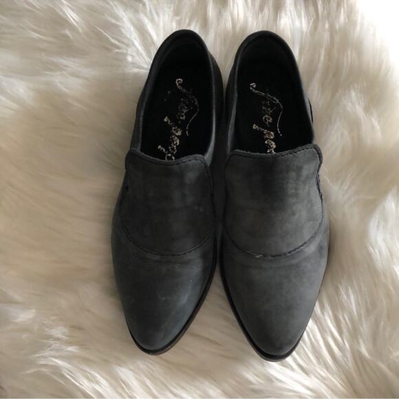 Free People | Gray Leather Brady Slip On Loafer Flats Size 35.5 - Picture 4 of 10
